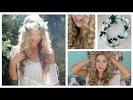 Short Curly Hair With Flower Crown