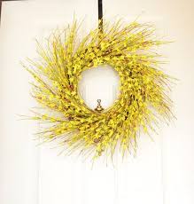 Yellow Spring Wreath Spring Wreath Yellow Forsythia Bright Yellow Grapevine Wreath Front Door Decor Fruhlingskranz Herbstkranz Haustur Dekor