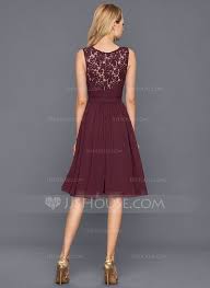 Us 122 00 A Line V Neck Knee Length Chiffon Cocktail Dress With Ruffle Jj S House Vestidos De Moda Vestidos Para Ocasiones Especiales Vestidos De Fiesta