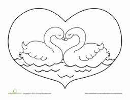 Giselle main character of the ballet coloring pages hellokids. Valentine S Day Swan Worksheet Education Com
