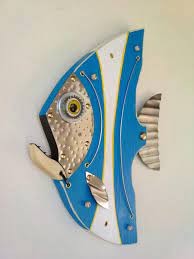 Angel Fishfish Wall Artsteampunk Fish Beach Decor Fishing Etsy Fish Wall Art Fish Art Fish Sculpture