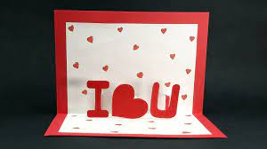 Open up the card and bend the new fold forward, making it pop out. Handmade Valentine Pop Up Card Diy Valentine I Love You Card Youtube