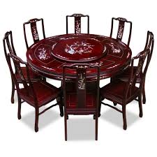 Amazon Com 60in Rosewood Pearl Inlay Design Round Dining Table With 8 Chairs Home Kitchen Round Dining Table Round Dining Table Sets Dining Table