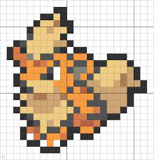58 Growlithe Pixel Art Minecraft Pixel Art Pixel Art Design
