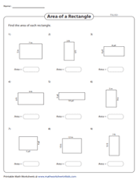 And we get the units of the areas in perfect squares i.e. Area Of Rectangles Worksheets