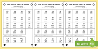 Rearrange the numbers in vertical (column) form as per their place. Year 3 Adding Two 3 Digit Numbers No Regrouping Worksheet