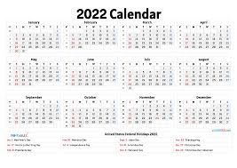 If you'd like a calendar that you can edit and customize, browse vertex42 to find a 2021 or 2022 calendar template for excel! Free Printable 2022 Yearly Calendar 2021 Free Printable
