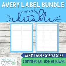 The default template is 'avery 5160'. Editable Avery Label 5610 And 5613 Power Point Template Bundle By Primary Bloom