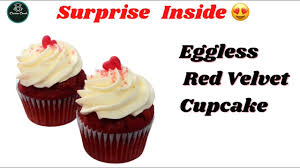This recipe makes two 8 round cakes about 2 tall. Eggless Red Velvet Cupcake With Cream Cheese Frosting Red Velvet Cupcake Recipe Valentinecake Youtube