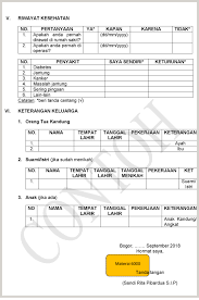 Berikut ini akan dipaparkan mengenai pengertian, unsur, dan contoh daftar riwayat hidup. Contoh Format Cv Cpns Tahun 2019 Format Cv Kosong Cpns