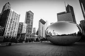 Black And White Chicago Skyline Wall Art Image Chicago Bean And Chicago Skyline In Black And White Stock Photo Wall Art Canvas Print Chicago Skyline Art Skyline Art Large Canvas Prints