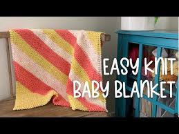 Easy Diagonal Baby Blanket Free Knitting Pattern