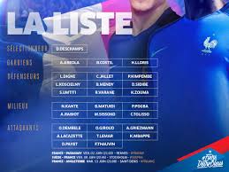 Didier deschamps, sélectionneur de l'équipe de france, communiquera le jeudi 27 août à 14 heures, au siège de la fff, la liste des joueurs retenus pour suède. Equipe De France On Twitter La Liste Pour France Paraguay 02 Juin Suede France 09 Juin Et France Angleterre 13 Juin Fiersdetrebleus