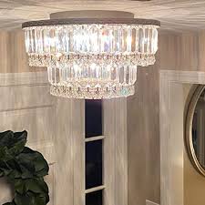 This white fixture emits 2200 lumens from a 25 watt fully dimmable led at 3000 kelvin. Saint Mossi K9 Crystal Chandelier With 5 Lights And 2 Tier Modern Flush Mount Ceiling Light Fixtures Modern Chandelier For Bedroom Dining Room Livingroom H9 X D16 Pricepulse