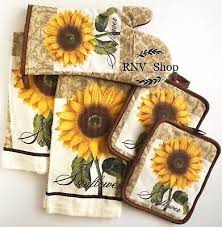 5 Piece Sunflowers Kitchen Decor Linen Set 14 99 Picclick Laurel Wreath Julie Blanner 10 Mesme Sunflower Kitchen Decor Sunflower Kitchen Sunflower Wall Decor
