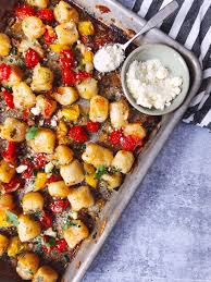 Sheet Pan Cauliflower Gnocchi And Tomatoes Domestikatedlife Recipe Vegetarian Recipes Gnocchi Recipes