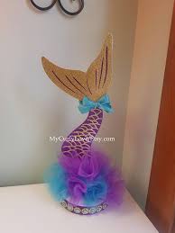 Mermaid Centerpiece 1 Centerpiece Per Order Double Sided 5 Round Base Diameter 15 Tall Custom Mermaid Theme Party Little Mermaid Birthday Mermaid Birthday