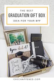 Find thoughtful graduation gift ideas such as blue personalized graduation coffee mugs, personalized valet box, personalized double photo frame graduation gift, real butterfly wing pendant. The Best Graduation Gift Box Idea For Your Bff Chic Happened Blog Chic Ha Graduation Gifts For Best Friend Graduation Gift Box Graduation Gifts For Friends