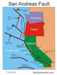 San Andreas Fault San Andreas Fault Line Map Image Photograph San Andreas Fault Fun Science Earth Science