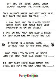 Indoor Birthday Scavenger Hunt Riddles Printable Indoor Easter Egg Hunt Clues Party Delights Blog Easter Scavenger Hunt Easter Egg Scavenger Hunt Egg Hunt Clues