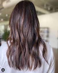 Wispy Highlights For Summer That Are The Epitome Of Low Maintenance Long Hair Styles Long Dark Hair Layered Haircuts With Bangs
