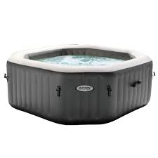 Intex 120 Bubble Jets 4 Person Octagonal Portable Inflatable Hot Tub Spa Gray Walmart Com Best Inflatable Hot Tub Inflatable Hot Tubs Intex Hot Tub