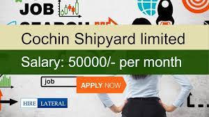 10&12(pass/fail) text me for details. Cochin Shipyard Limited Recruitment 2020 Senior Project Officer Vacancies 50000 Salary Apply Soon