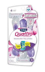 Schick is a brand of personal care and safety razors, founded in 1926, and currently owned by edgewell personal care. Schick Quattro For Women Sensitive Skin Disposable Razors 3 Ct Walmart Com Walmart Com