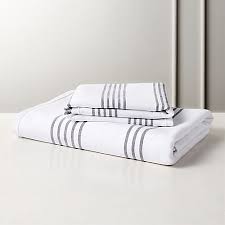 Detailed work and it looks great in my bathroom. Raya Black And White Striped Bath Towels Cb2 Canada