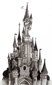 Architectural Ink Drawing Illustration Of The Disneyland Paris Sleeping Beauty Castle On A5 Castle Painting Disneyland Paris Ink Drawing Illustration