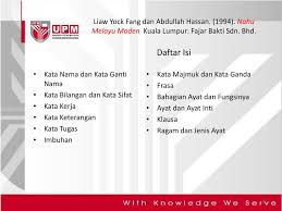Imbuhan awalan ialah imbuhan yang berada di hadapan kata akar, contohnya pe(n), me(n), ter dan sebagainya. Ppt Karya Tatabahasa Melayu Dan Pembentukan Kata Powerpoint Presentation Id 4192373