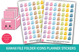 You can copy, modify, distribute and perform the work, even for commercial purposes, all. Kawaii File Folder Icons Planner Sticker Graphic By Happy Printables Club Creative Fabrica