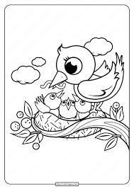 Let's say you're walking along in the woods and you spot a beautiful little bird nest up in a tree. Mother And Baby Birds In Nest Coloring Page