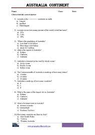 Australia Continent Printable Worksheet Pdf0001 Geography Worksheets Kindergarten Worksheets Continents And Oceans