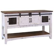 Fallridge Pueblo Sofa Table In White Rustic Sofa Tables White Sofa Table Rustic Sofa