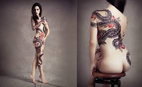 Full body snake tattoo ----------Unknown Artist | Velours