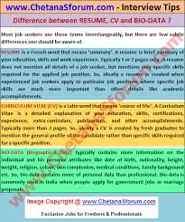 See Difference Between Resume Cv And Bio Data Hr Interview Helpline Chetanasforum