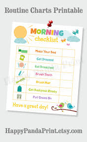 Morning Checklist Printable Morning Routine Checklist Etsy Morning Checklist Morning Routine Kids Kids Routine Chart
