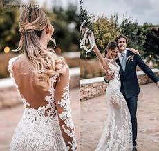 We have great 2020 mermaid wedding dresses on sale. Mermaid Open Back Boho Wedding Dresses 2019 Long Sleeves Lace Country Garden Bride Bridal Gowns Plus Size Custom Made Wedding Dresses Aliexpress