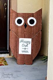 Diy Holz Eule Outdoor Decor Happy Owl O Ween Owl Are You Eulen Basteln Eule Herbst Diy