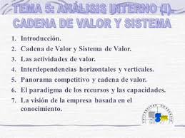 Tema 5 Analisis Interno I Cadena De Valor Y Sistema Canales De Marketing Administracion De La Cadena De Suministro Administracion