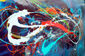 Close Up Of A Multi Coloured Painting Abstract Art For Sale Abstract Painting Colorful Art