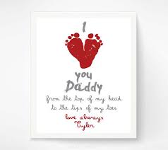 This gift can also be made for the woman in your life. Valentines Day Gift For New Dad From Baby S First Valentine Red Heart I Love You Art Print Your Child S Feet 8x10 Or 11x14 Unframed Baby Footprint Art Fathers Day Crafts Valentine