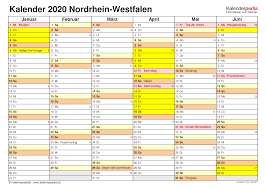 Designed in a simple blue highlighing the months, this template shares the. Kalender 2020 Nrw Ferien Feiertage Pdf Vorlagen