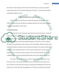Global Warming By Human Caused Essay Example Topics And Well Written Essays 2000 Words