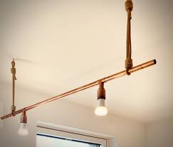 Deckenlampe Aus Kupferrohr In 2020 Lampe Diy Deckenlampe Deckenlampe