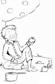 He was an american pioneer nurseryman who introduced apple trees to large parts of some states in america two hundred years ago. Young Johnny Appleseed Coloring Page Free Printable Coloring Pages For Kids