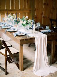 Ecru Hand Dyed Gauze Table Runner In 2020 Rustic Wedding Table Setting Long Table Wedding Rustic Wedding Table