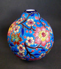 Emaux De Longwy Art Pottery Ball Vase France C 1935 Pottery Art Pottery Jugs French Pottery