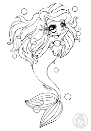 Chibi La Petite Sirene Par Yampuff A Colorier Artherapie Ca Mermaid Coloring Book Chibi Coloring Pages Hello Kitty Colouring Pages